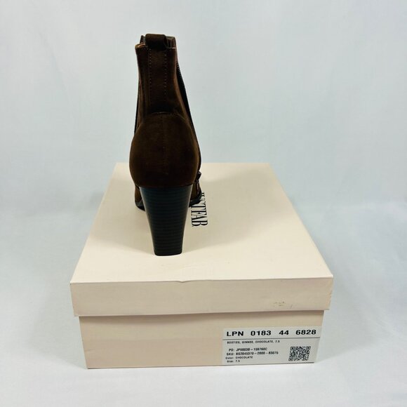 JustFab Womens Brown Faux Suede Block Heel Side Zipper Ankle Boots Size 7.5 - Picture 6 of 7